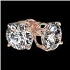 Image 4 : 2.50 CTW Certified H-SI/I Quality Diamond Solitaire Stud Earrings 10K Rose Gold - REF-435W2F - 33101