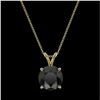 Image 4 : 2 CTW Fancy Black VS Diamond Solitaire Necklace 10K Yellow Gold - REF-43A2X - 33235