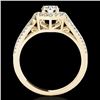 Image 2 : 1.43 CTW H-SI/I Certified Diamond Solitaire Halo Ring 10K Yellow Gold - REF-170A9X - 34018