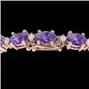 Image 1 : 12 CTW Amethyst & VS/SI Diamond Eternity Bracelet 10K Rose Gold - REF-72W5F - 21436