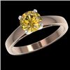 Image 2 : 1.23 CTW Certified Intense Yellow SI Diamond Solitaire Ring 10K Rose Gold - REF-191T3M - 36542