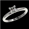 Image 2 : 0.50 CTW Certified VS/SI Quality Princess Diamond Solitaire Ring 10K White Gold - REF-77Y6K - 32868