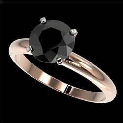 2 CTW Fancy Black VS Diamond Solitaire Engagement Ring 10K Rose Gold - REF-54A2X - 32936