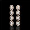 Image 1 : 4.05 CTW Opal & Diamond Halo Earrings 10K Rose Gold - REF-112W8F - 40518