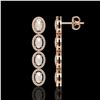 Image 2 : 4.05 CTW Opal & Diamond Halo Earrings 10K Rose Gold - REF-112W8F - 40518