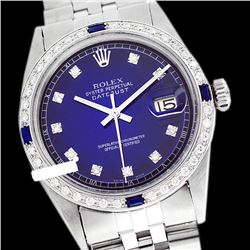 Rolex Men's Stainless Steel, QuickSet, Diam Dial & Diam/Sapphire Bezel - REF-521N5A