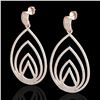 Image 1 : 2.50 CTW Micro Pave VS/SI Diamond Designer Earrings 14K Rose Gold - REF-221N6Y - 22477