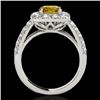 Image 2 : 2.25 CTW Certified Si/I Fancy Intense Yellow Diamond Solitaire Halo Ring 10K White Gold - REF-229H3A