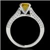 Image 2 : 1.6 CTW Certified Si/I Fancy Intense Yellow Diamond Solitaire Ring 10K White Gold - REF-263X6T - 349