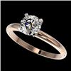 1.01 CTW Certified H-SI/I Quality Diamond Solitaire Engagement Ring 10K Rose Gold - REF-216K4W - 363
