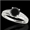 1.4 CTW Certified VS Black Diamond Solitaire Ring 10K White Gold - REF-64H8A - 34999