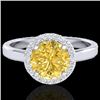 2 CTW Citrine & Halo VS/SI Diamond Micro Pave Ring Solitaire 18K White Gold - REF-48M5H - 21626