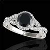 1.54 CTW Certified VS Black Diamond Solitaire Halo Ring 10K White Gold - REF-72N2Y - 33790