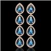 11.2 CTW London Topaz & Diamond Halo Earrings 10K Rose Gold - REF-159T5M - 41319