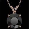 2.58 CTW Fancy Black VS Diamond Solitaire Necklace 10K Rose Gold - REF-55K5W - 36822
