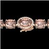 18.25 CTW Morganite & VS/SI Diamond Eternity Micro Halo Bracelet 14K Rose Gold - REF-227T3M - 40238