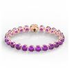 Image 2 : 46 CTW Amethyst & Micro VS/SI Diamond Halo Designer Bracelet 14K Rose Gold - REF-157M3H - 23297