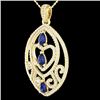 Image 2 : 3.50 CTW Tanzanite & Micro VS/SI Diamond Heart Necklace 18 18K Yellow Gold - REF-218A2X - 21298