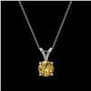 Image 4 : 0.79 CTW Certified Intense Yellow SI Diamond Solitaire Necklace 10K White Gold - REF-100X5T - 36748