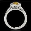 Image 2 : 1.33 CTW Certified Si/I Fancy Intense Yellow Diamond Solitaire Halo Ring 10K White Gold - REF-176M4H
