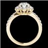 Image 2 : 2.19 CTW H-SI/I Certified Diamond Solitaire Halo Ring 10K Yellow Gold - REF-290H9A - 33717