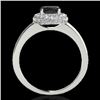 Image 2 : 1.43 CTW Certified VS Black Diamond Solitaire Halo Ring 10K White Gold - REF-65N6Y - 33664