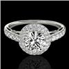Image 1 : 1.65 CTW H-SI/I Certified Diamond Solitaire Halo Ring 10K White Gold - REF-178W2F - 33697