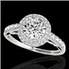 Image 2 : 1.65 CTW H-SI/I Certified Diamond Solitaire Halo Ring 10K White Gold - REF-178W2F - 33697