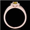 Image 2 : 1.2 CTW Certified Si/I Fancy Intense Yellow Diamond Solitaire Halo Ring 10K Rose Gold - REF-150X9T -