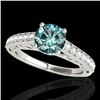 Image 1 : 1.4 CTW Si Certified Fancy Blue Diamond Solitaire Ring 10K White Gold - REF-161Y8K - 35019