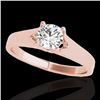 Image 1 : 1 CTW H-SI/I Certified Diamond Solitaire Ring 10K Rose Gold - REF-140X2T - 35156