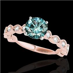 1.75 CTW Si Certified Fancy Blue Diamond Solitaire Ring 10K Rose Gold - REF-200X2T - 34895