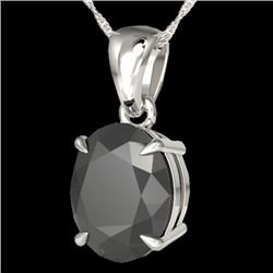 5 CTW Black VS/SI Diamond Designer Solitaire Necklace 18K White Gold - REF-161T8M - 21855