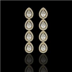 5.22 CTW Pear Diamond Designer Earrings 18K Yellow Gold - REF-969M6H - 42649
