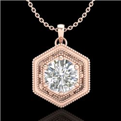 0.76 CTW VS/SI Diamond Solitaire Art Deco Stud Necklace 18K Rose Gold - REF-178Y2K - 36903