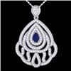 Image 1 : 2 CTW Sapphire & Micro Pave VS/SI Diamond Designer Necklace 18K White Gold - REF-178M2H - 21271