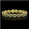 Image 1 : 21.71 CTW Tourmaline & Diamond Halo Bracelet 10K Yellow Gold - REF-338Y9K - 40624