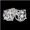 Image 4 : 2.09 CTW Certified H-SI/I Quality Diamond Solitaire Stud Earrings 10K White Gold - REF-285X2T - 3664
