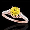 Image 1 : 1.46 CTW Certified Si/I Fancy Intense Yellow Diamond Solitaire Ring 10K Rose Gold - REF-163K6W - 349
