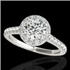 Image 1 : 1.7 CTW H-SI/I Certified Diamond Solitaire Halo Ring 10K White Gold - REF-343N6Y - 33589
