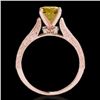 Image 2 : 1.5 CTW Certified Si Intense Yellow Diamond Solitaire Antique Ring 10K Rose Gold - REF-221N8Y - 3473