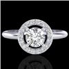 Image 1 : 0.70 CTW Micro Pave Halo Solitaire VS/SI Diamond Ring 18K White Gold - REF-110W8F - 23287