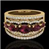 Image 1 : 2.25 CTW Garnet & Micro Pave VS/SI Diamond Designer Ring 10K Yellow Gold - REF-69Y3K - 21039