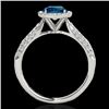 Image 2 : 1.4 CTW Si Certified Fancy Blue Diamond Solitaire Halo Ring 10K White Gold - REF-170W4F - 33303