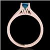 Image 2 : 1 CTW Si Certified Fancy Blue Diamond Solitaire Ring 10K Rose Gold - REF-141T8M - 35161