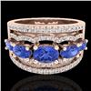 Image 1 : 2.25 CTW Tanzanite & Micro Pave VS/SI Diamond Designer Ring 10K Rose Gold - REF-80K2W - 20806
