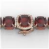 Image 1 : 35 CTW Garnet & Micro Pave VS/SI Diamond Halo Designer Bracelet 14K Rose Gold - REF-134F2N - 23310
