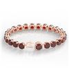 Image 4 : 35 CTW Garnet & Micro Pave VS/SI Diamond Halo Designer Bracelet 14K Rose Gold - REF-134F2N - 23310