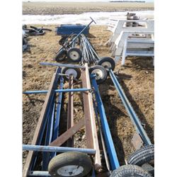 Blue scafolding on casters approx 15ft high 5x5’ sections