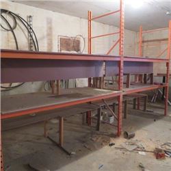Orange commercial shelving 3 units x 8ft = 24ft